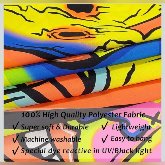 Vibrant Horror Themed Wall Tapestry - Picture 4 of 4